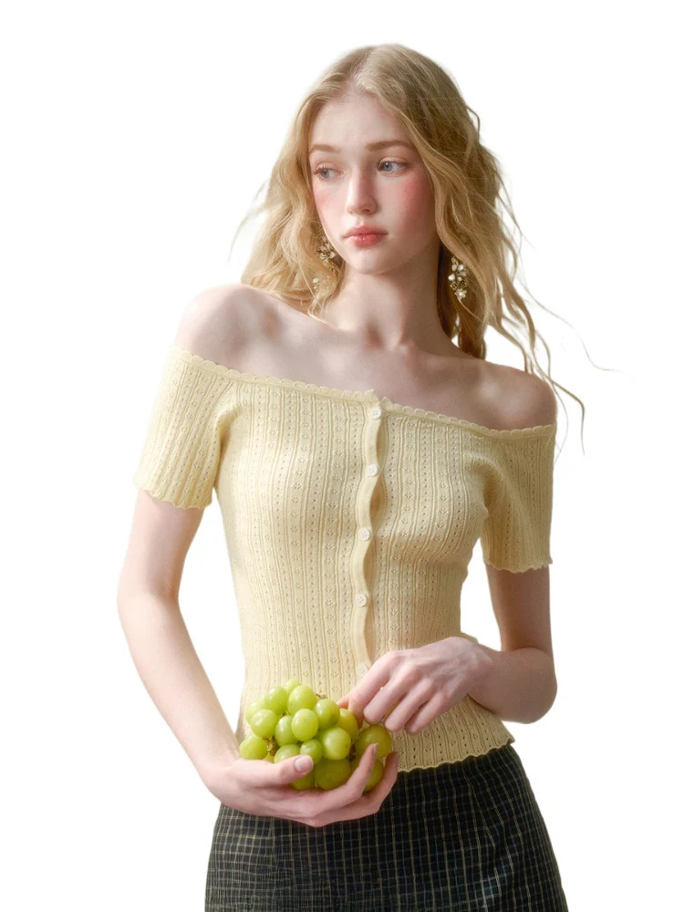 Summer-Colored One-Shoulder Cardigan