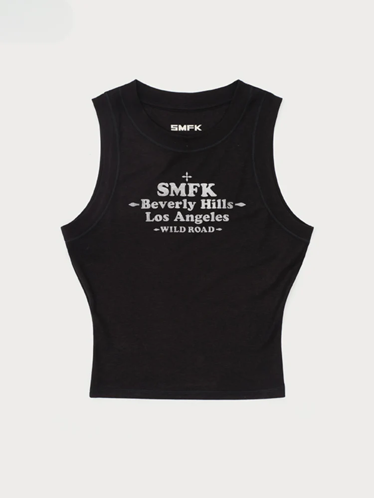 Sleeveless Outer - wear Lettered Sports Top