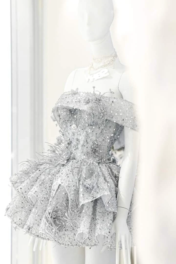 Gorgeous Off The Shoulder Silver Sequin Short Cocktail Dress 20th Birthday Outfits S834