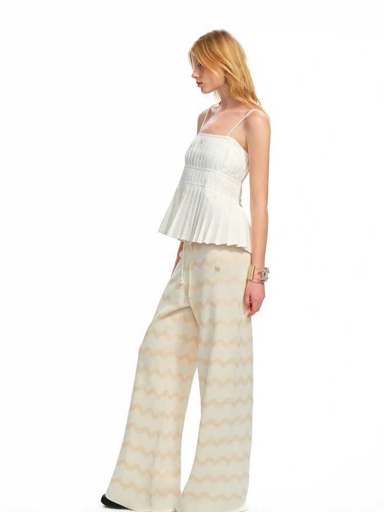 Off-The-Shoulder Backless Waist-Cinching Vest Sling