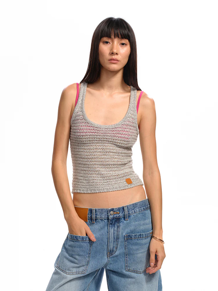 Knitted Hollow - Out Sling Vest