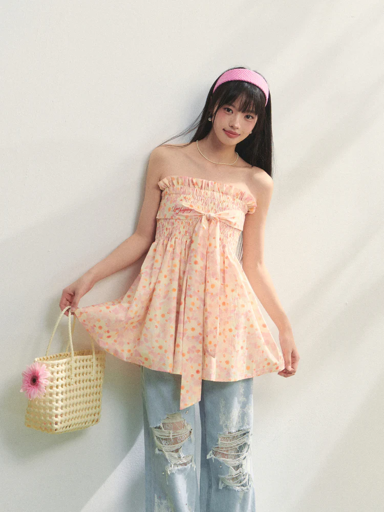 Printed Strappy Three-Way Strapless Camisole