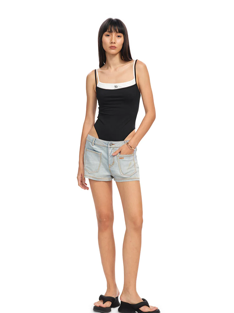 Fake Two-Piece One-Piece Vest Sling