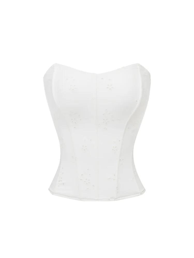 Jacquard Fishbone Strapless Sexy Swimsuit