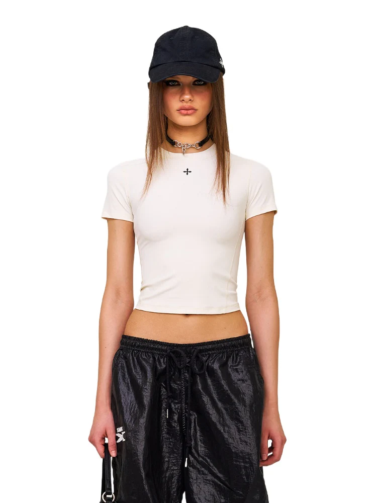 Cross Shaped Slim Fit T-shirt Base Shirt