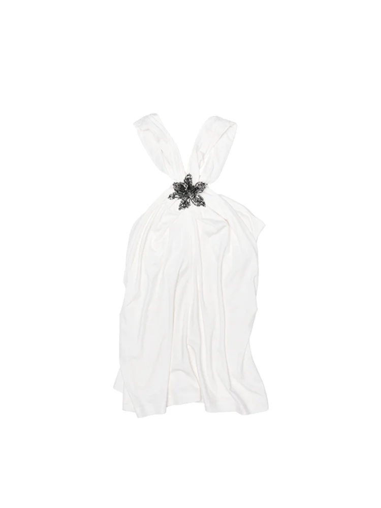 High-Elastic V-Neck Knotted Acetate Camisole