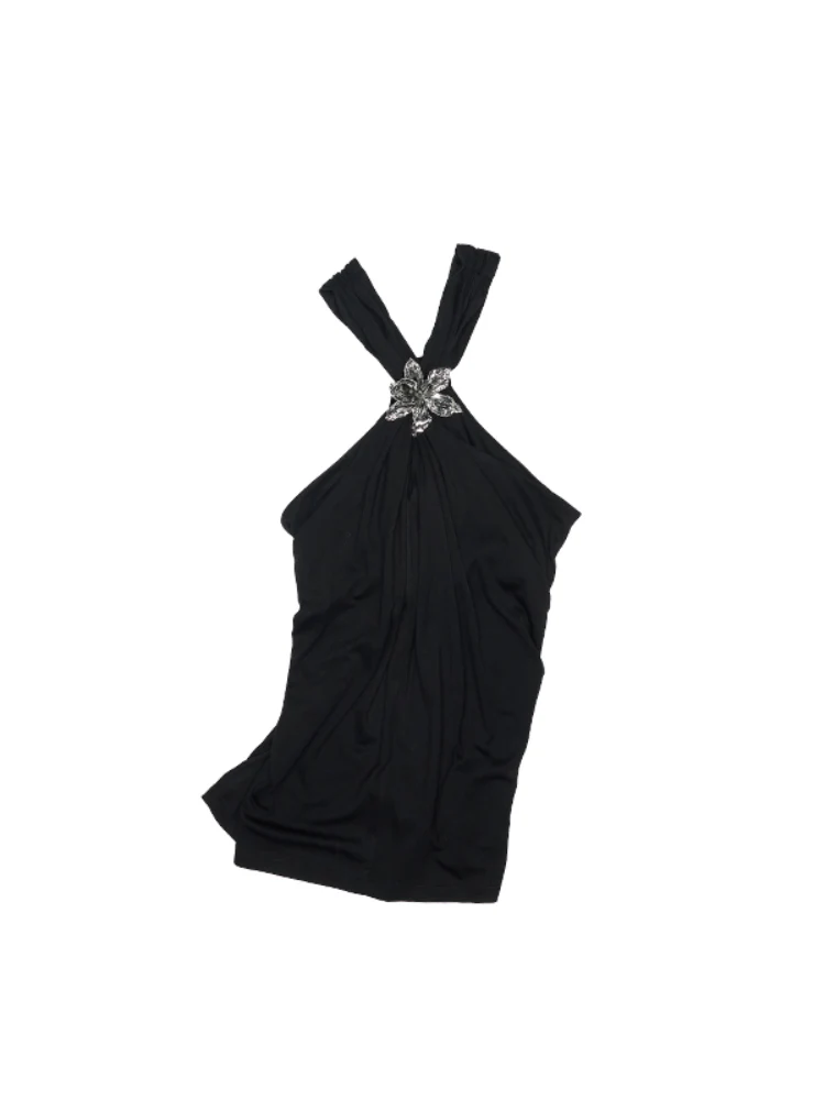 High-Elastic V-Neck Knotted Acetate Camisole