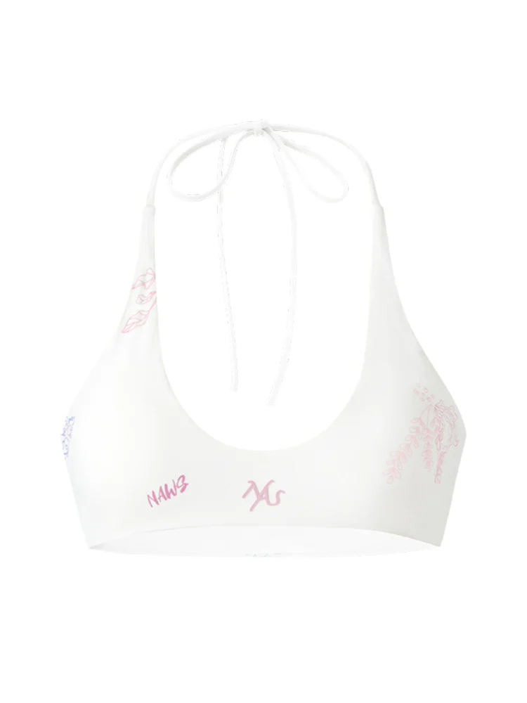 U-Neck Halter Tie-Dye Hand-Painted Print Vest