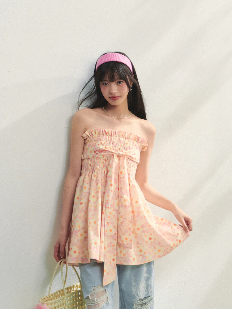 Printed Strappy Three-Way Strapless Camisole