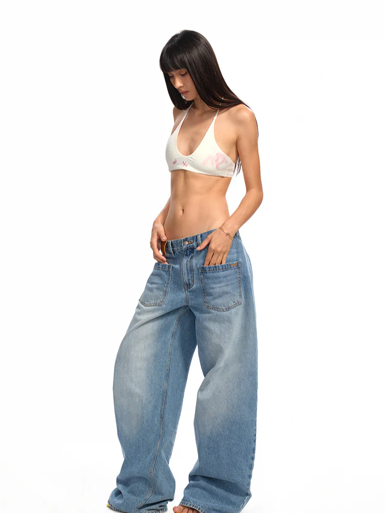 U-Neck Halter Tie-Dye Hand-Painted Print Vest