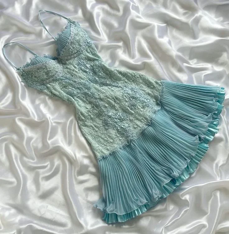 Classy Tiffany Blue Lace Appliques Short Birthday Outfits Homecoming Dress Spaghetti Strap Cocktail Dress S350