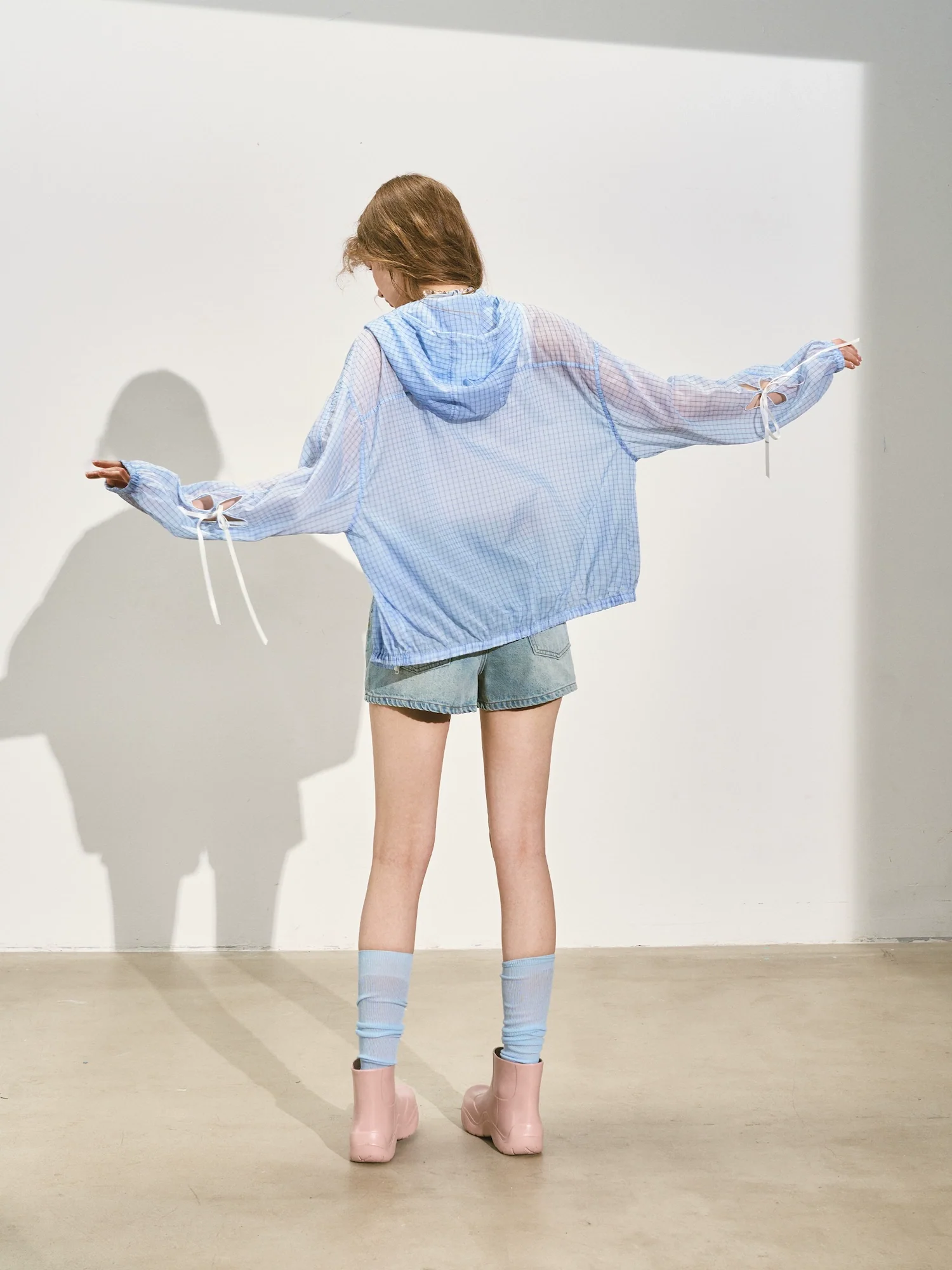 Cooling Checkered Hooded Sun - protection Shirt