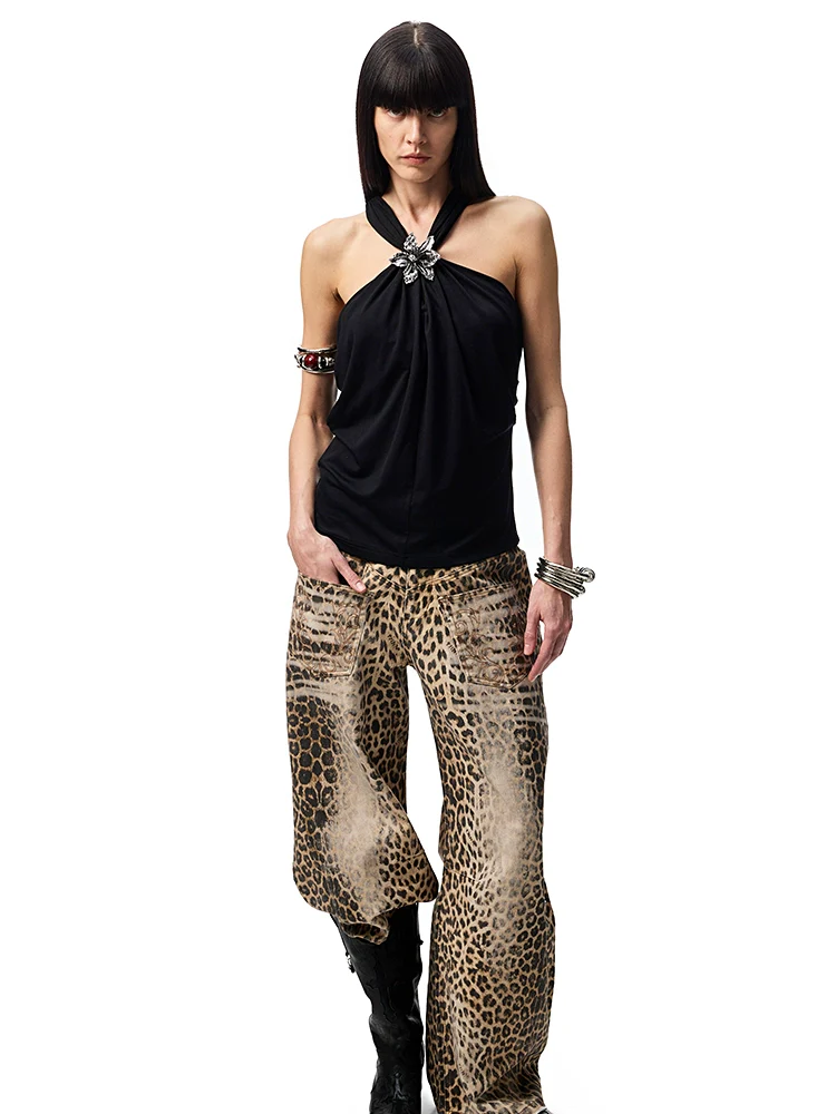 High-Elastic V-Neck Knotted Acetate Camisole