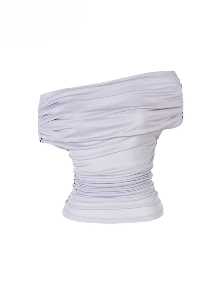 Rhinestone Off-the-Shoulder Pure-Desire Style T-shirt