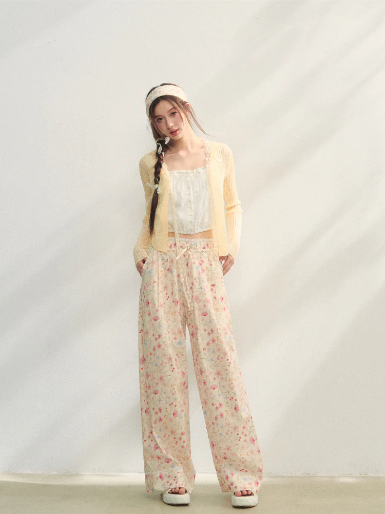 Lace Trim Knit Cover-Up