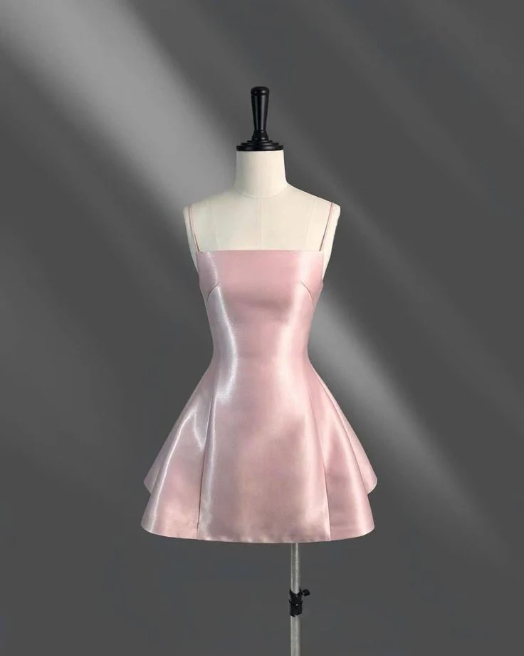 Simple Pink Mini Bridal Dress Elegant Homecoming Dress S200