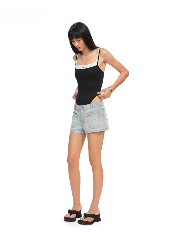 Fake Two-Piece One-Piece Vest Sling