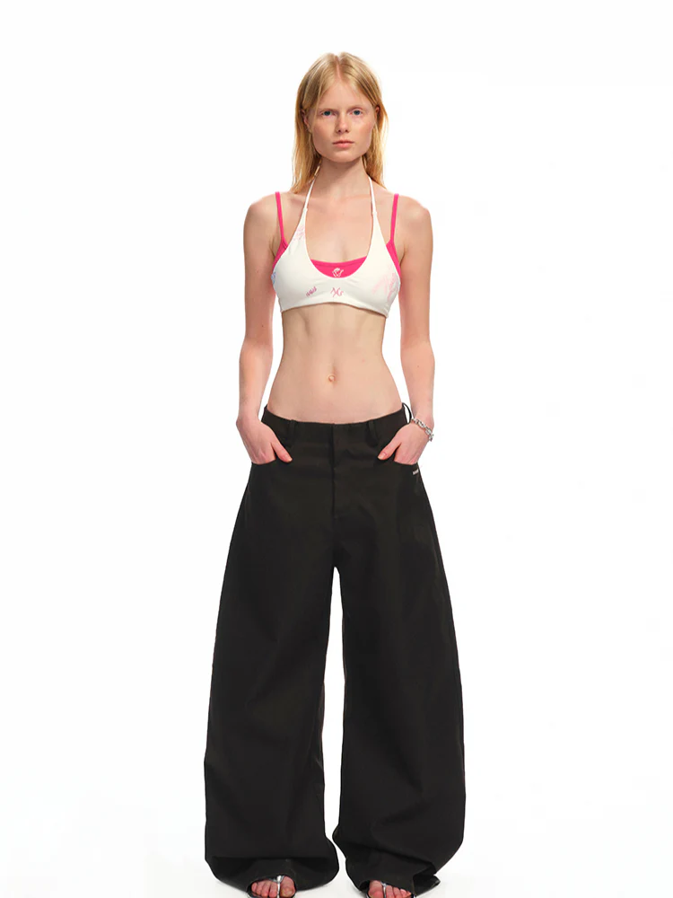 U-Neck Halter Tie-Dye Hand-Painted Print Vest