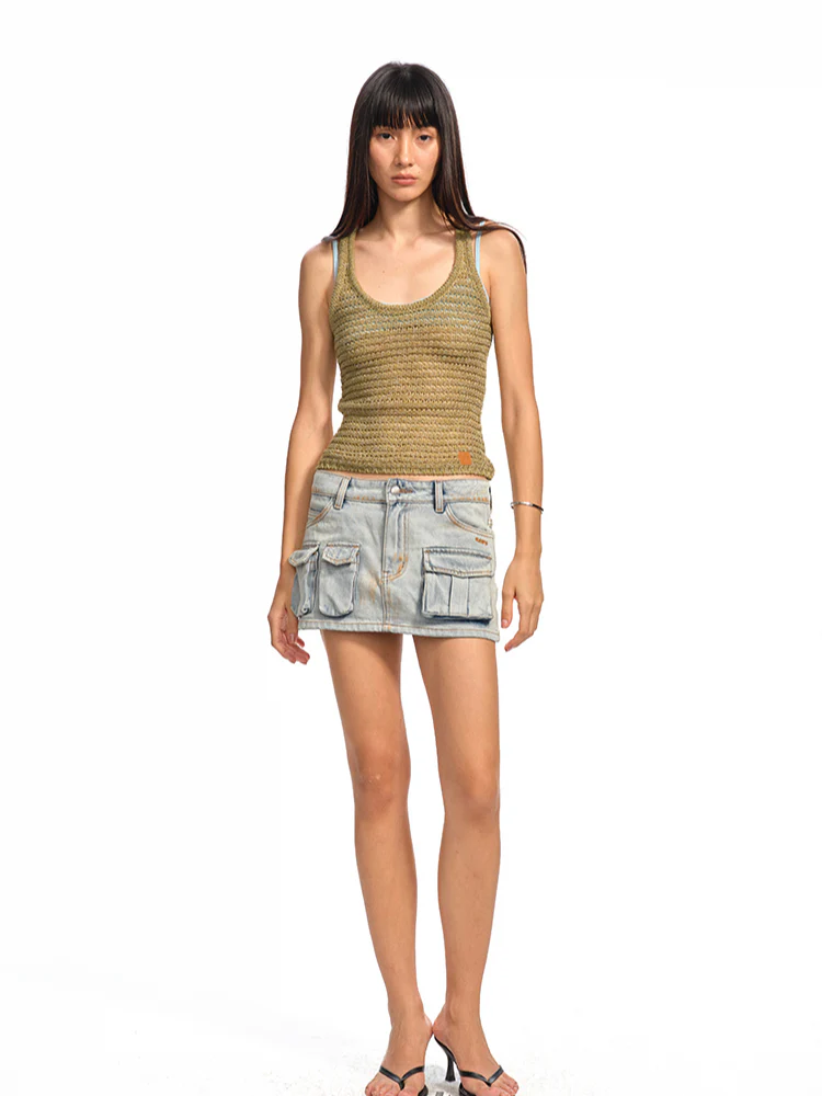 Knitted Hollow - Out Sling Vest