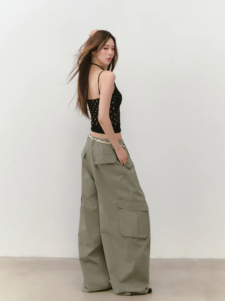 Irregular Tie-Dye Polka Dot Lace Vest