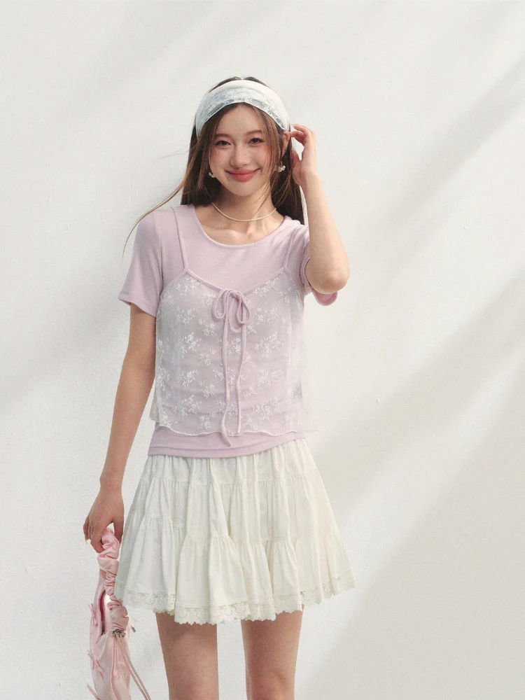 Lace Mesh Sling T-shirt