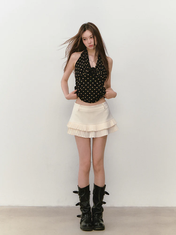 Polka Dot Rose Halter Vest