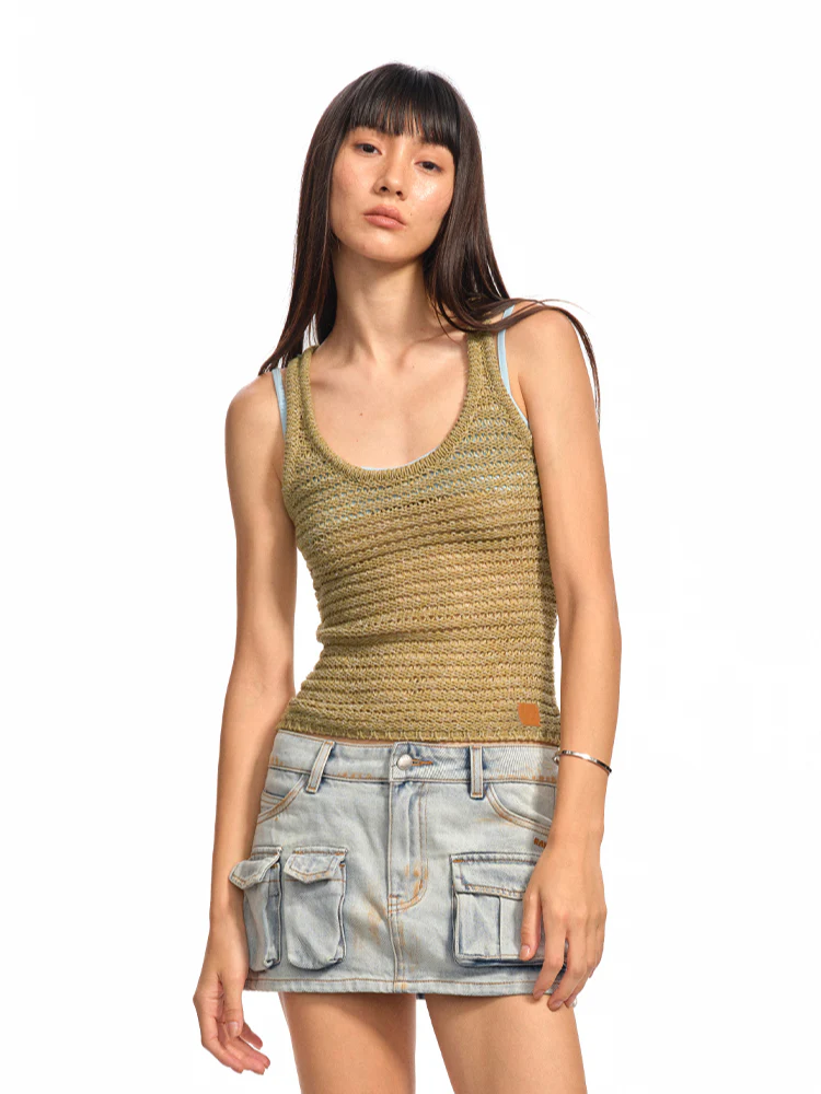 Knitted Hollow - Out Sling Vest