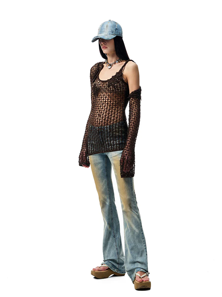 Hand-Crocheted Starfish Strappy Knotted Vest