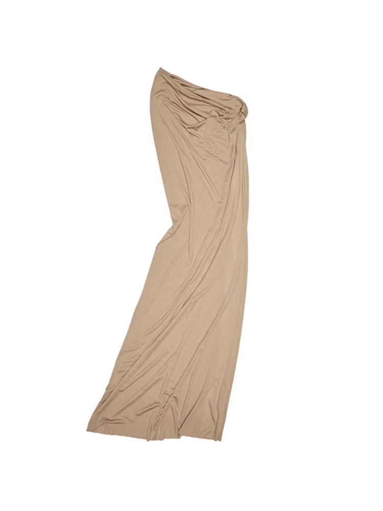 Large Round-Neck Knot Acetate Tank Top & Skirt Set