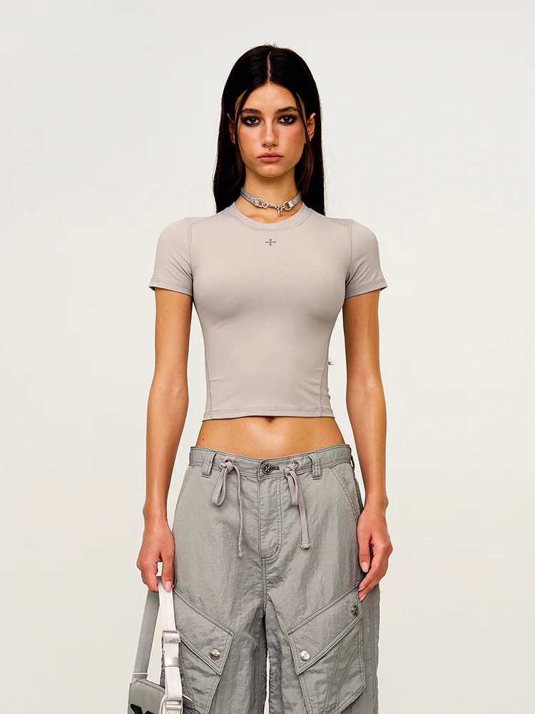 Cross Shaped Slim Fit T-shirt Base Shirt