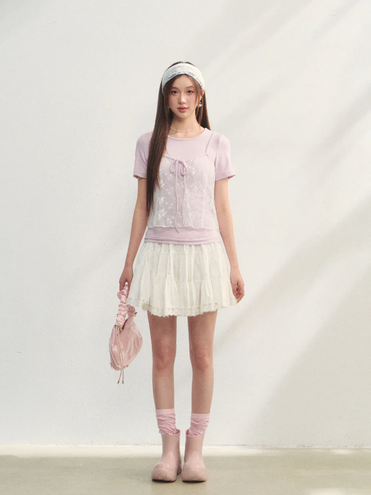 Lace Mesh Sling T-shirt