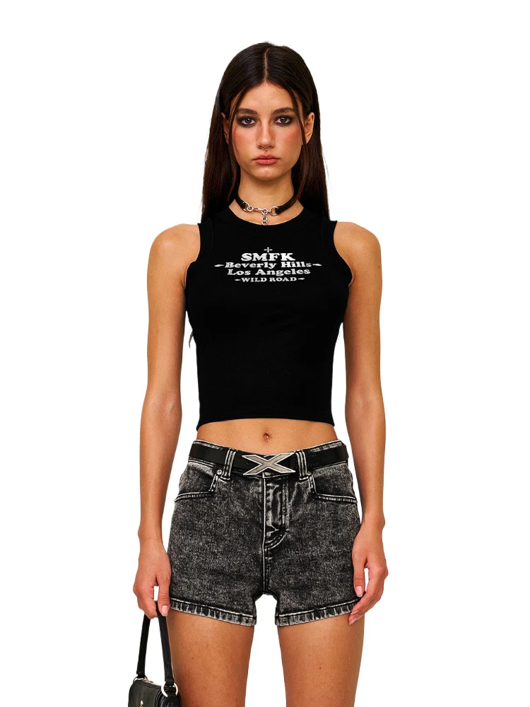 Sleeveless Outer - wear Lettered Sports Top