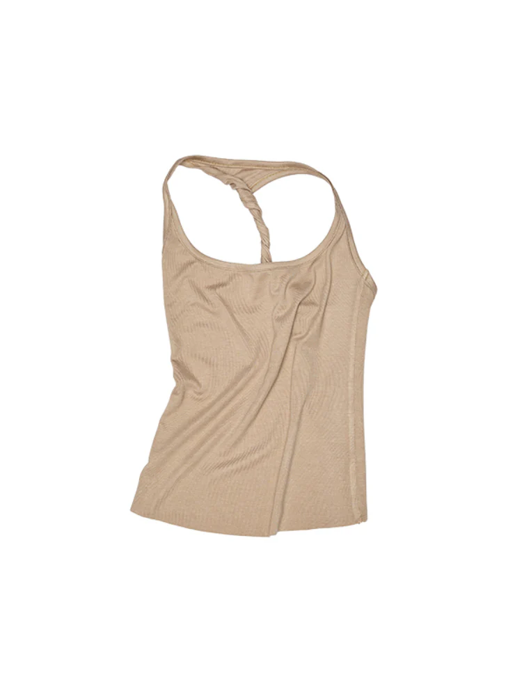 Large Round-Neck Knot Acetate Tank Top & Skirt Set