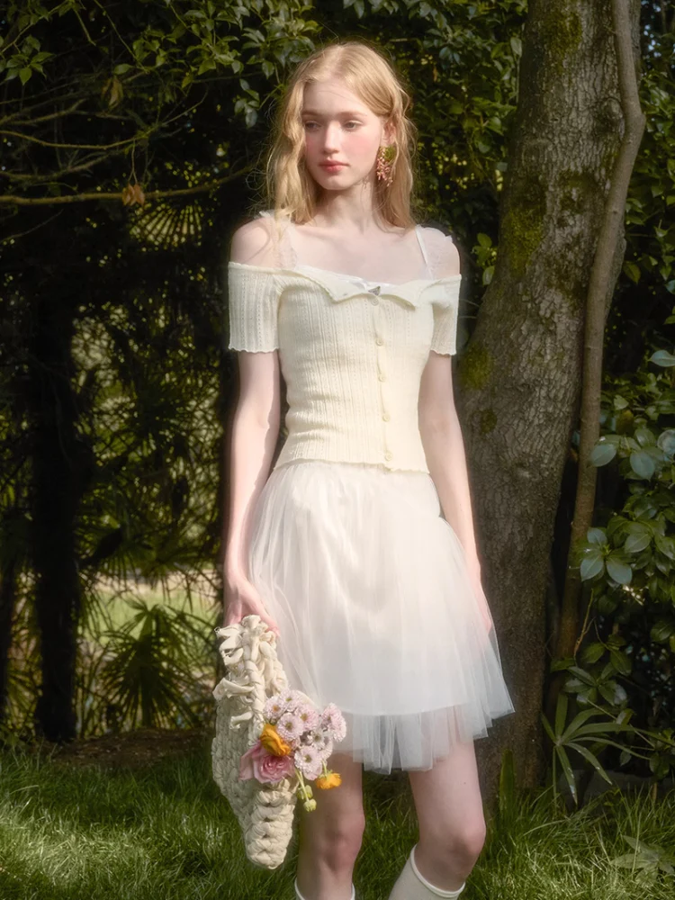 Summer-Colored One-Shoulder Cardigan