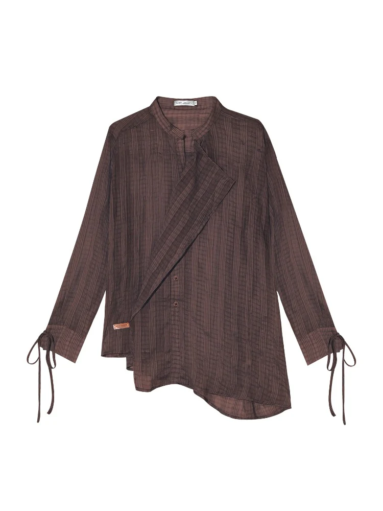 Irregular Cuff Tie-up Sunscreen Shirt