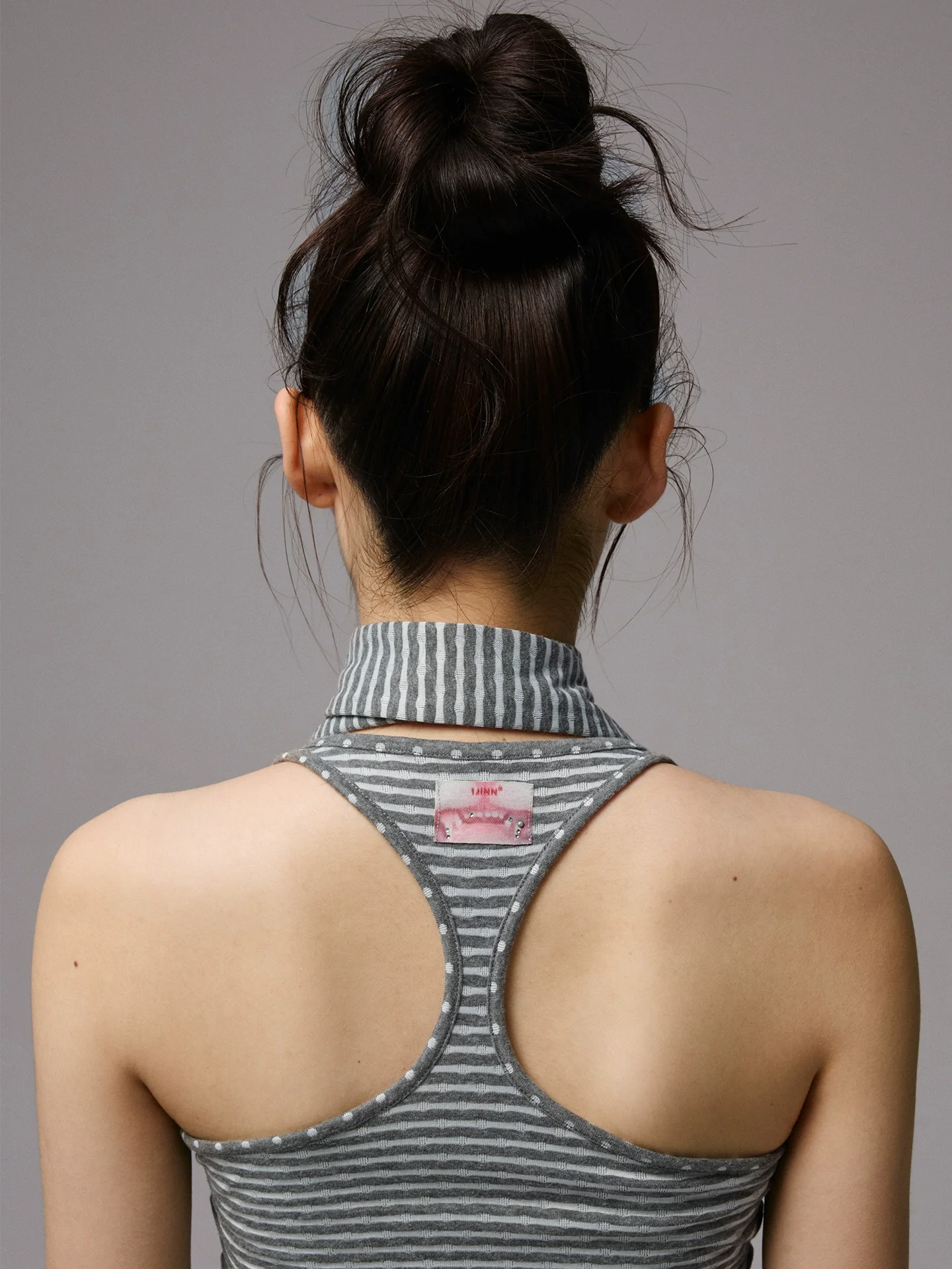 Polka Dot Stripe Double-Sided Tank Top