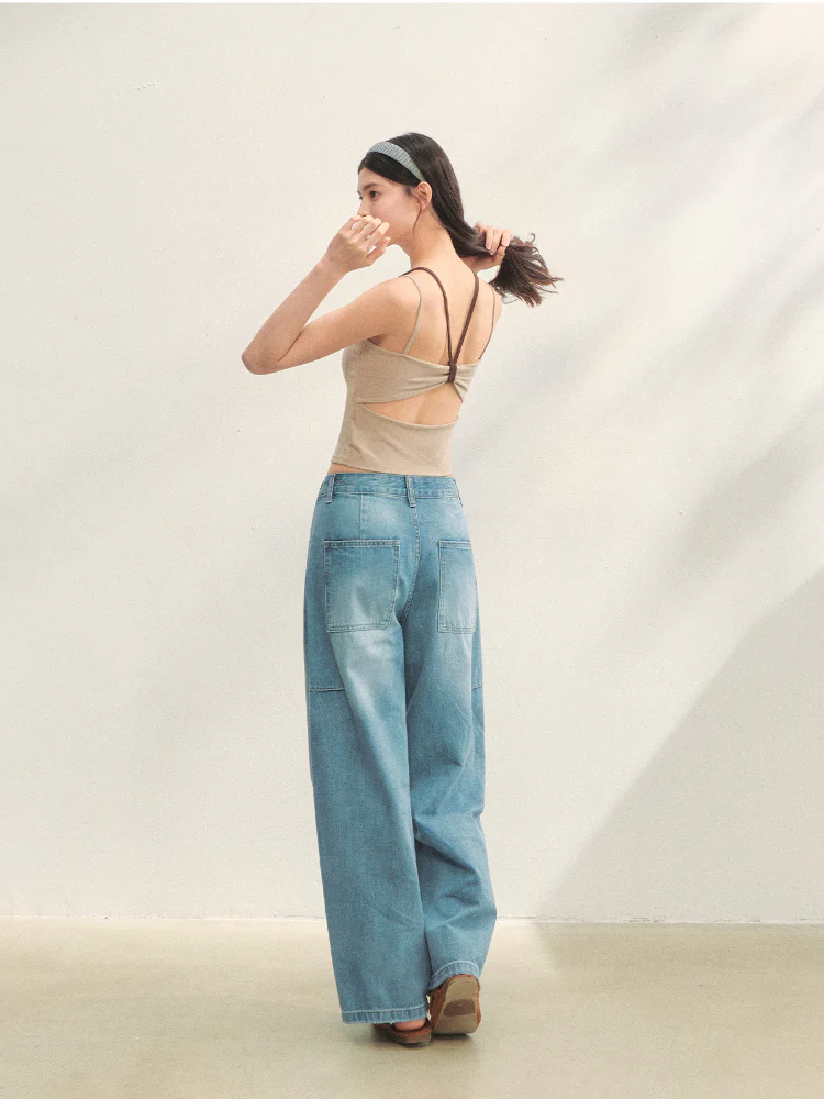 Fake Two-piece Padded Camisole Tank Top