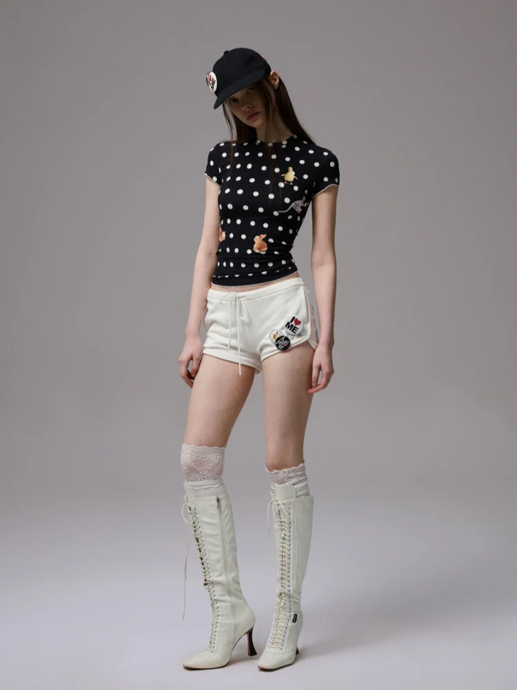 Cats & Dogs Love Polka Dot Print T-Shirt