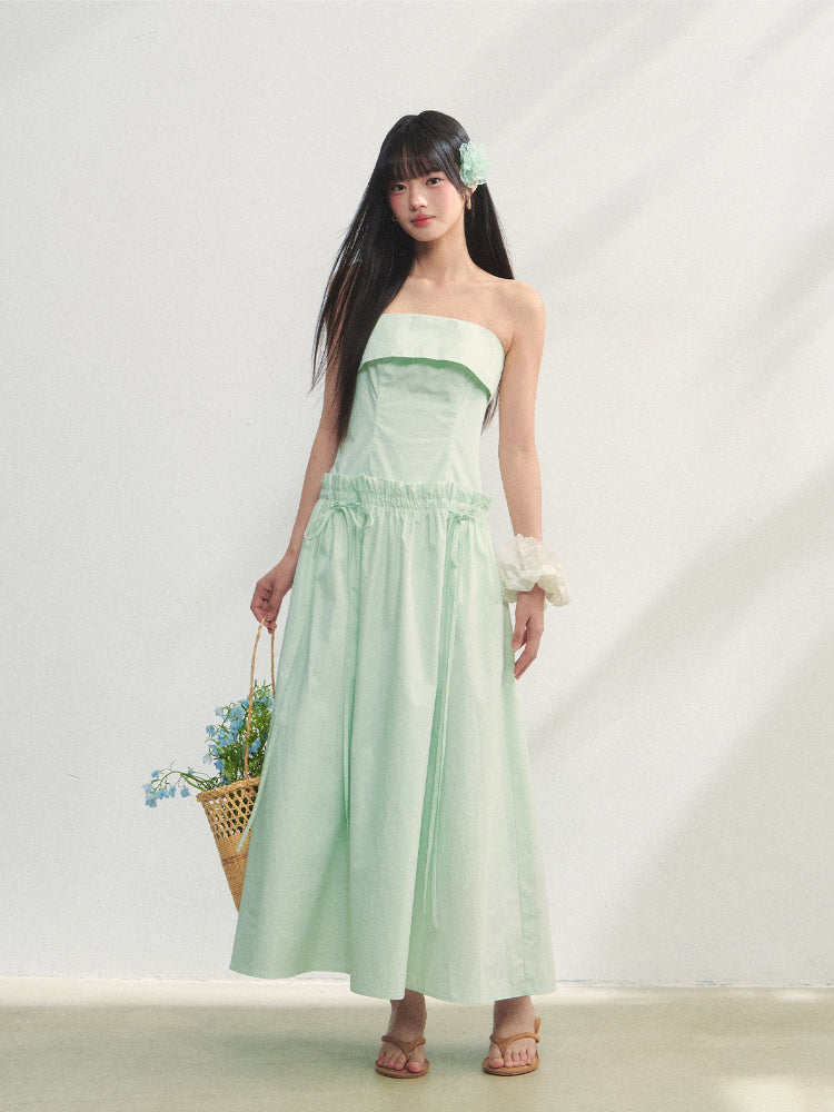 Tie-Waist Strapless Dress
