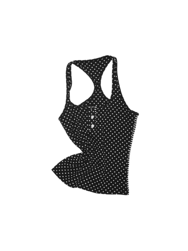 Polka Dot Stripe Double-Sided Tank Top