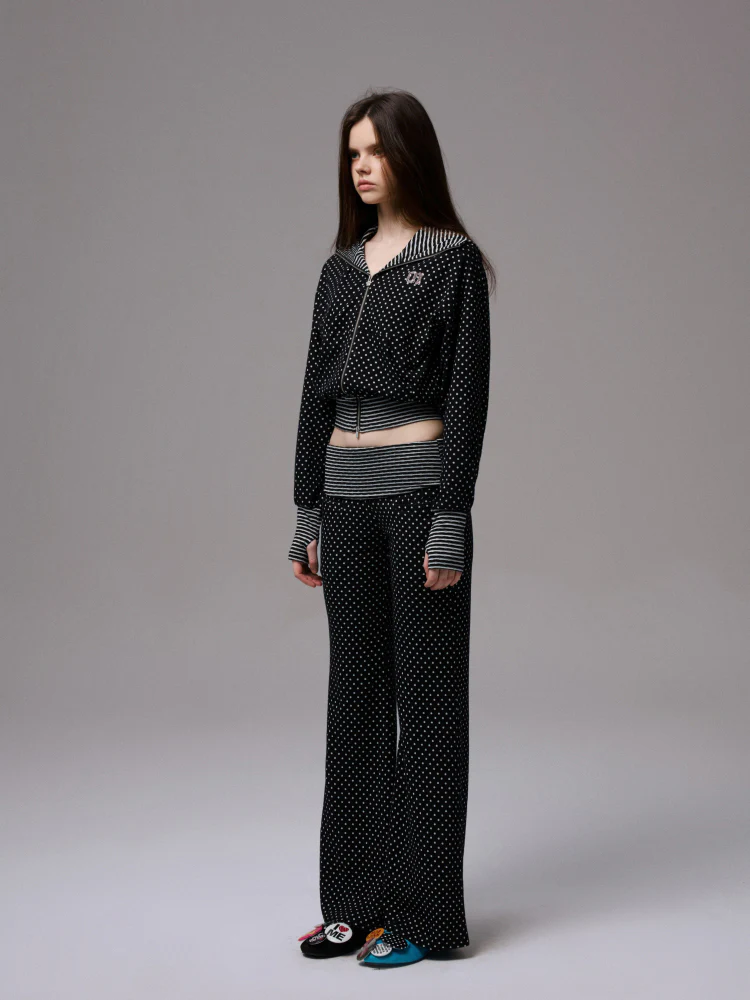 Polka Dot Stripe Double-Sided Tank Top