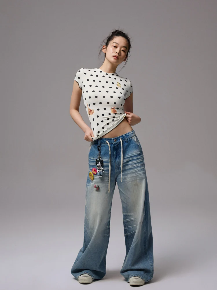 Cats & Dogs Love Polka Dot Print T-Shirt