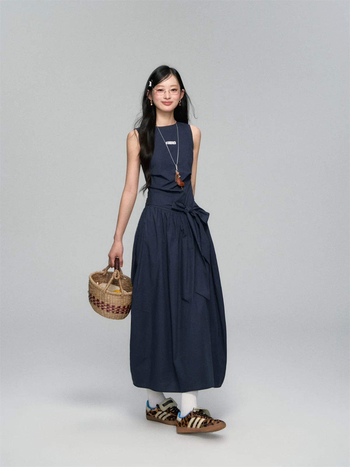 Sleeveless Tie-Waist A-Line Sundress