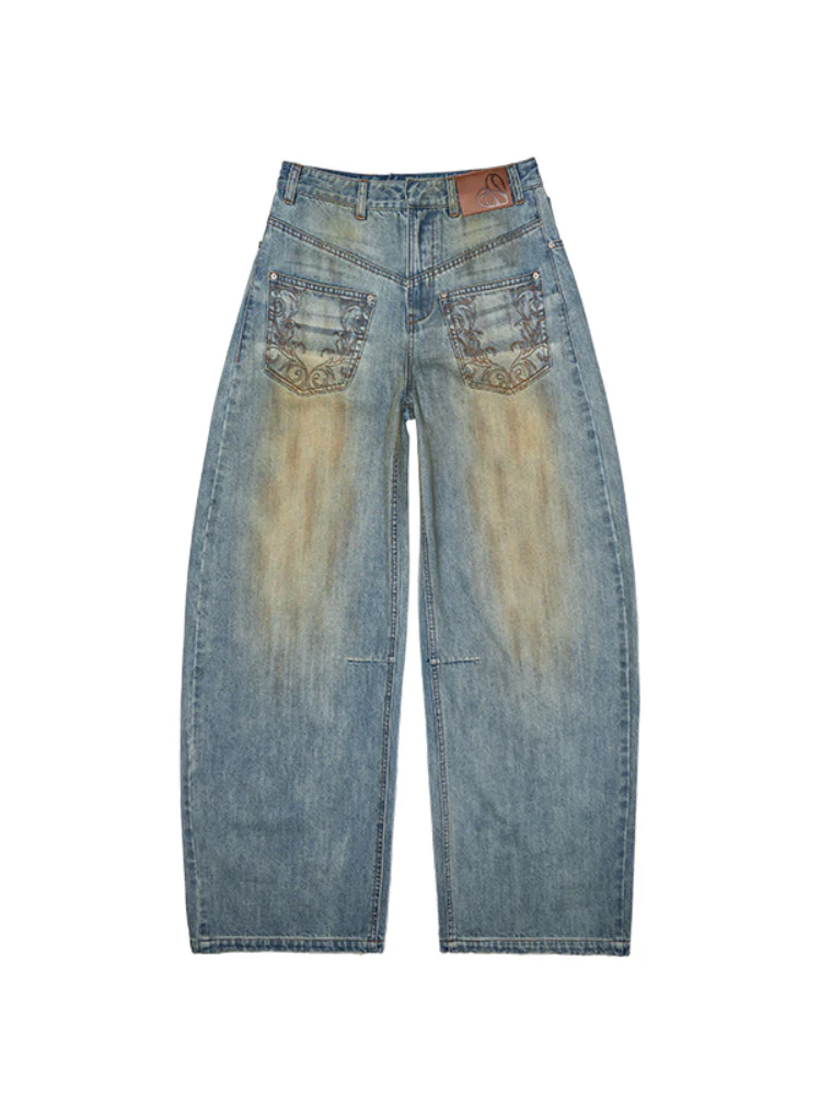Mud-dyed Washed Jeans