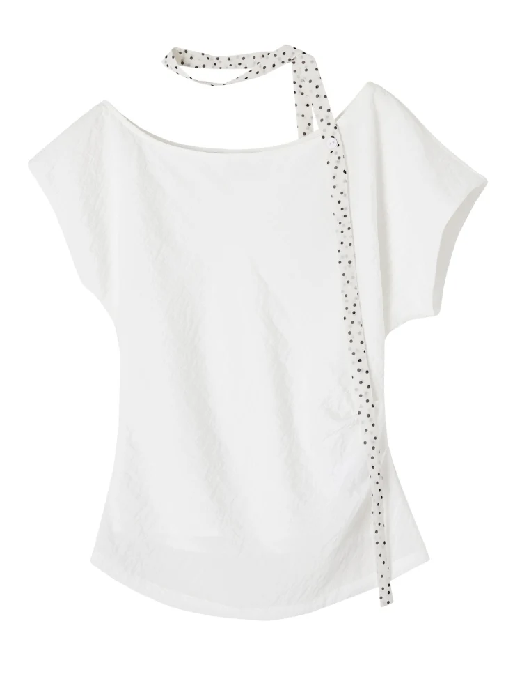 Draped Lazy Asymmetric Shoulder Convertible Top Set