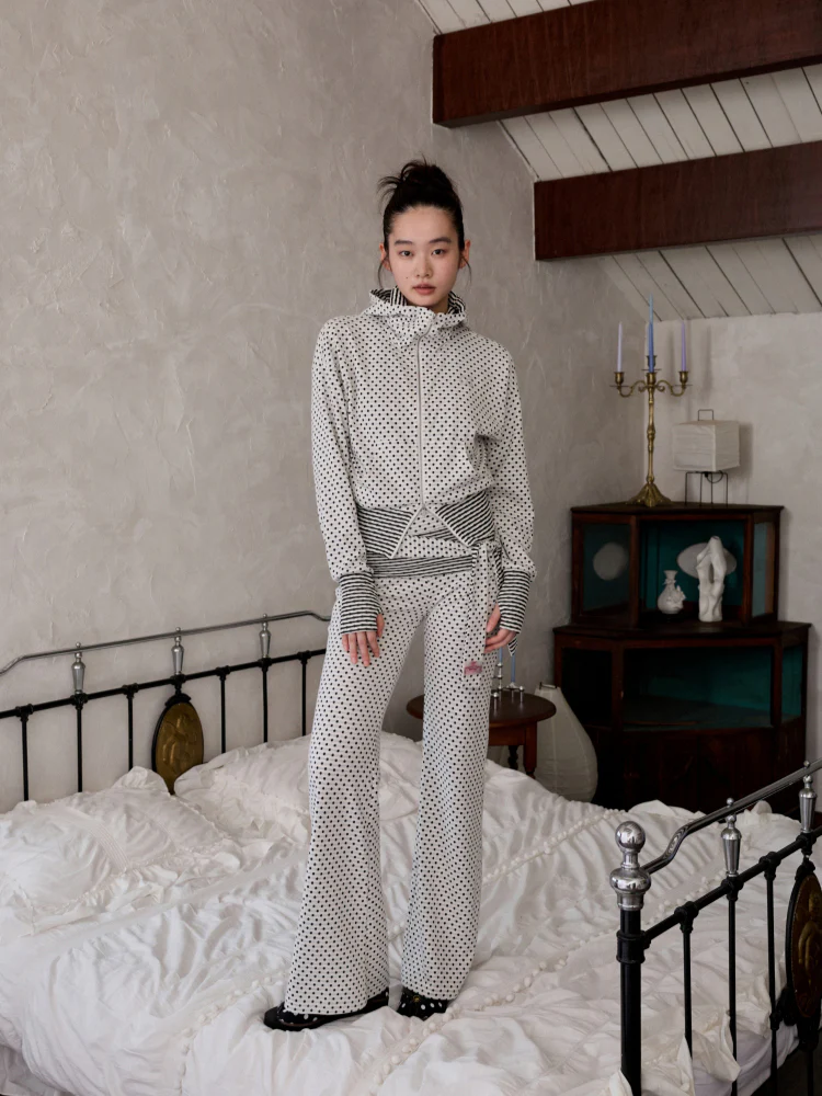 Polka Dot Stripe Double-Sided Tank Top