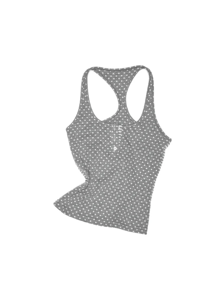 Polka Dot Stripe Double-Sided Tank Top