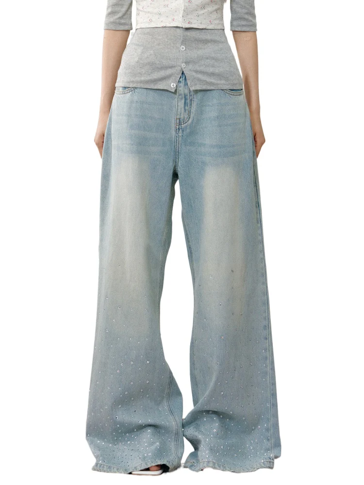 Light Washed Rhinestone Jeans