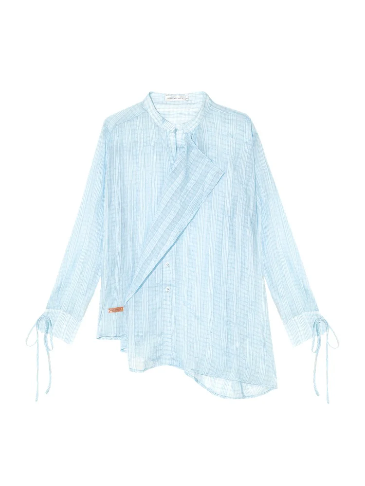 Irregular Cuff Tie-up Sunscreen Shirt