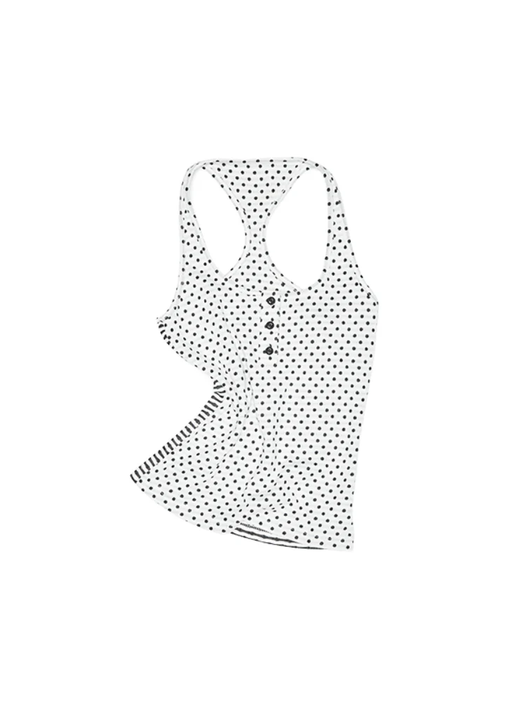 Polka Dot Stripe Double-Sided Tank Top